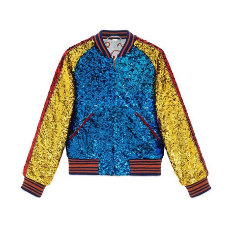 gucci inspired sequin bomber jacket|Gucci Bomber Jackets & Trenchcoats for Women .